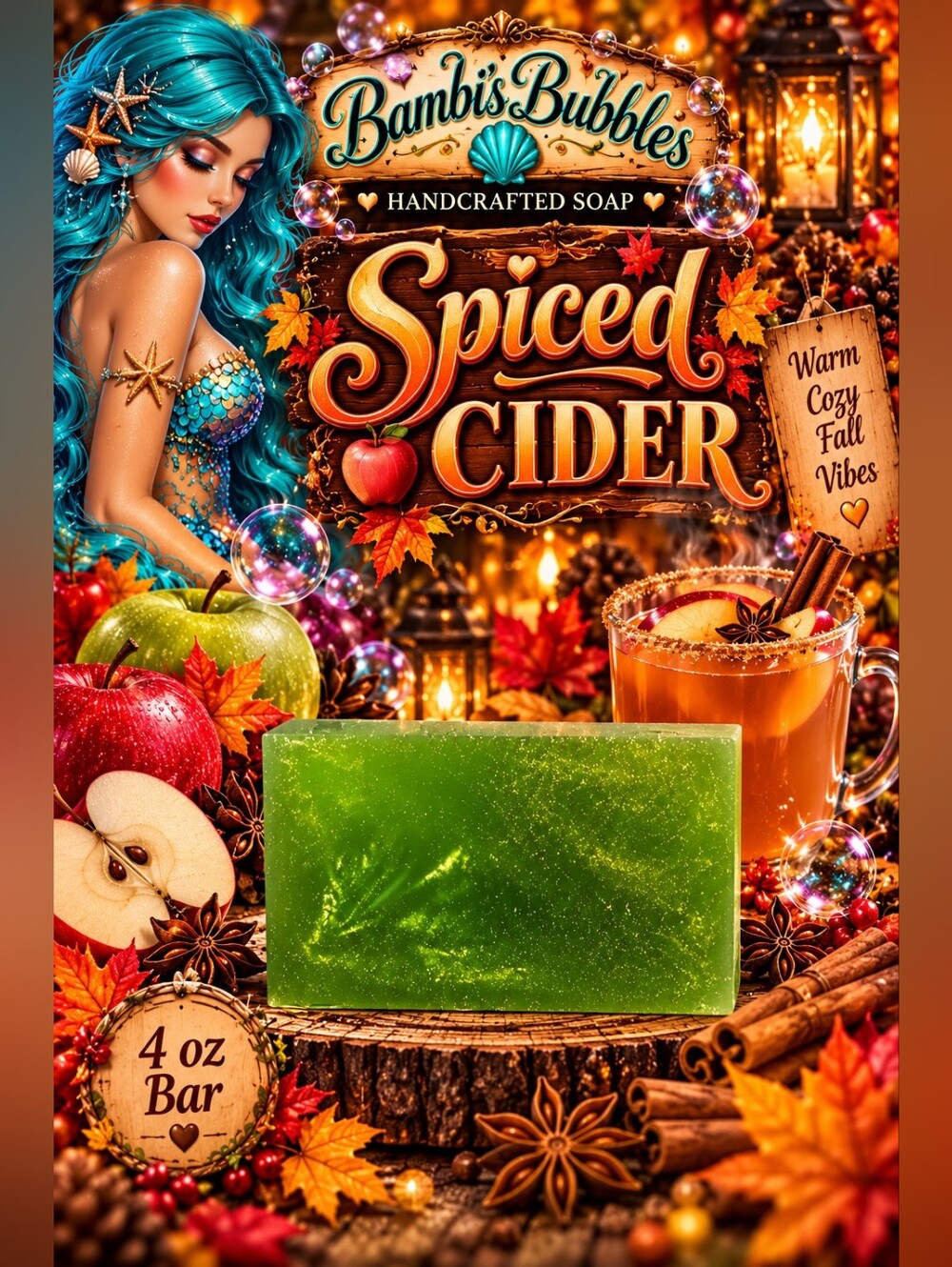 New! Spiced Cider 4oz Glycerin Soap